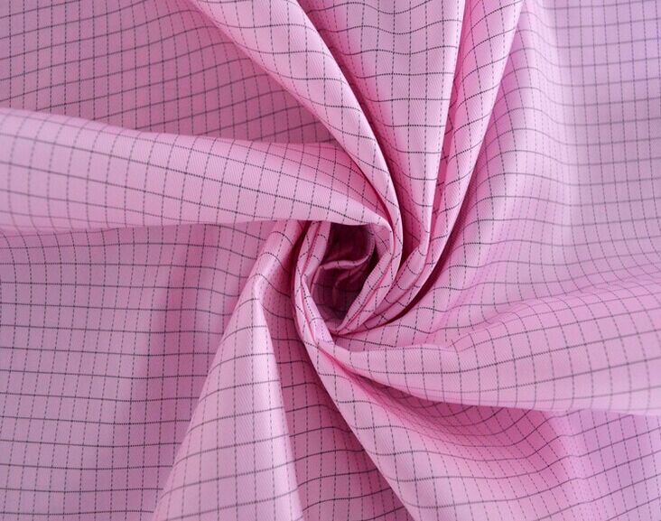 Anti-static grid taffeta fabric