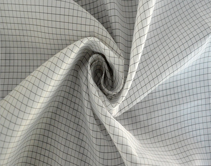 Anti-static plain grid taffeta fabric